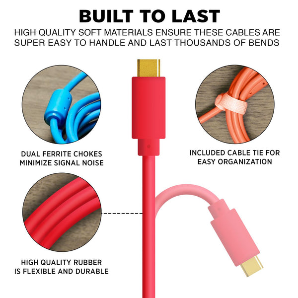DJ TechTools Chroma Cable USB Cable (C-B) 1.5m (Red)