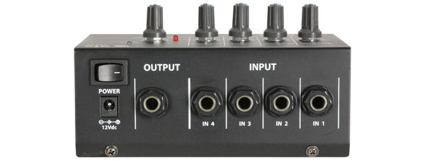 QTX 4 Channel Mono Line Level and Instrument Mixer