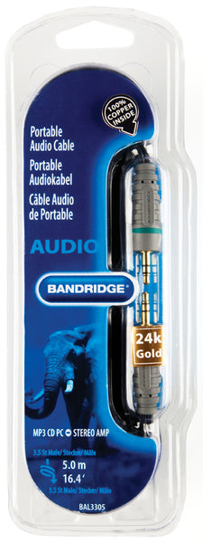 Bandridge 3.5mm Mini Jack to 3.5mm Mini Jack 5.0m