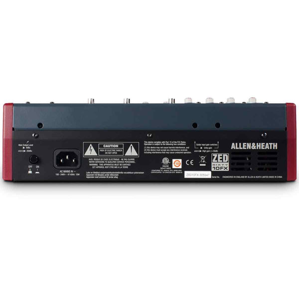 Allen and Heath ZED60-10FX 4-Channel 60mm Faders USB FX