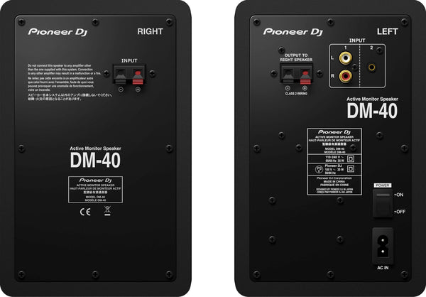 Pioneer DJ DM-40 4-inch Compact Active Monitor Speaker (Pair) (B-Stock)