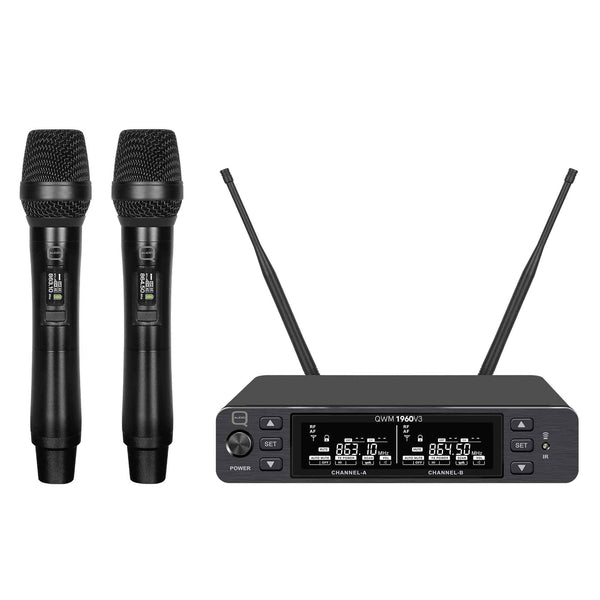 Q-Audio QWM1960 HH V3 Dual Handheld UHF Wireless System (606-614 MHz)