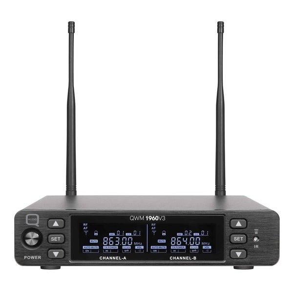 Q-Audio QWM1960 HH V3 Dual Handheld UHF Wireless System (863-865 MHz)