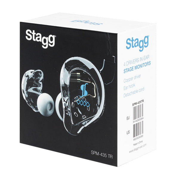 Stagg SPM-435 Four Driver In-Ear Monitors (Clear)