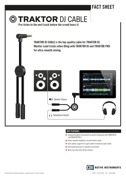 Native Instruments Traktor DJ Cable - for iPad DJ Apps