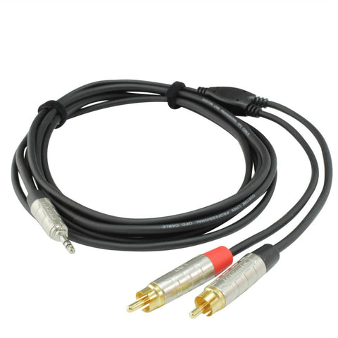 Camelot PC245/1/REAN 3.5mm Mini Jack to 2x Phono (Male) 1m