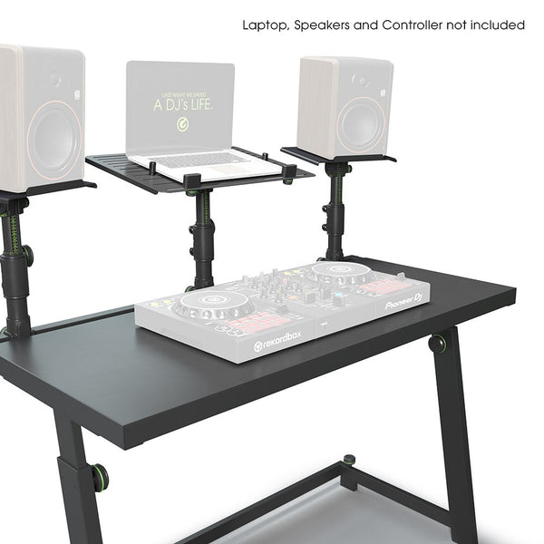 Gravity FDJT01 DJ Desk with Monitor and Laptop Stands