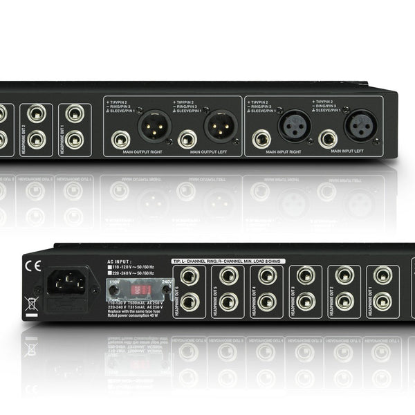 LD Systems HPA6 19" Headphone Amplifier 6-Channel
