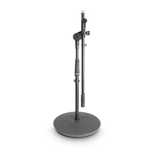 Gravity MS2222B Short Microphone Stand w/ Telescopic Boom (Round Base)