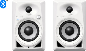 Pioneer DJ DM-40BT 4-inch Compact Active Monitor Speaker with Bluetooth - White (Pair)