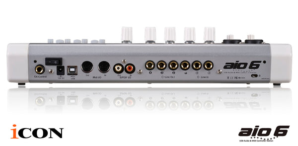 Icon AIO6 - 6-In / 6-Out USB Audio Interface and MIDI Controller