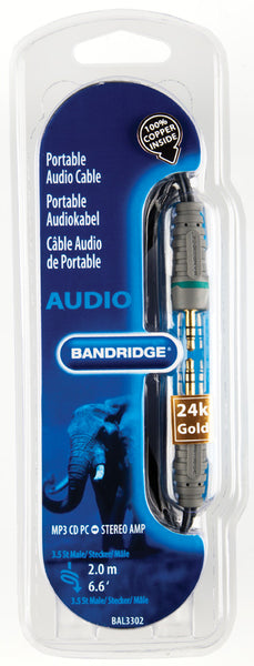Bandridge 3.5mm Mini Jack to 3.5mm Mini Jack 2.0m