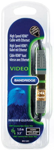 Bandridge High Speed HDMI Cable with Ethernet 1.0m