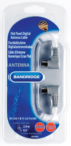 Bandridge Flat Panel Digital Antenna Coax Cable 2.0m