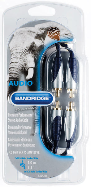Bandridge Premium 2x Phono to 2x Phono 1.0m