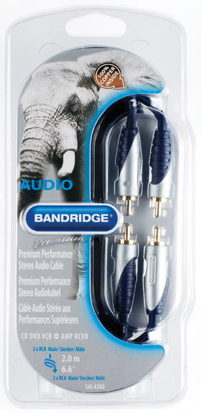 Bandridge Premium 2x Phono to 2x Phono 2.0m