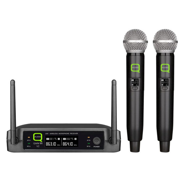 Q-Audio QWM 11 V2 Dual UHF Wireless Microphone System (863.1MHz / 864.1MHz)