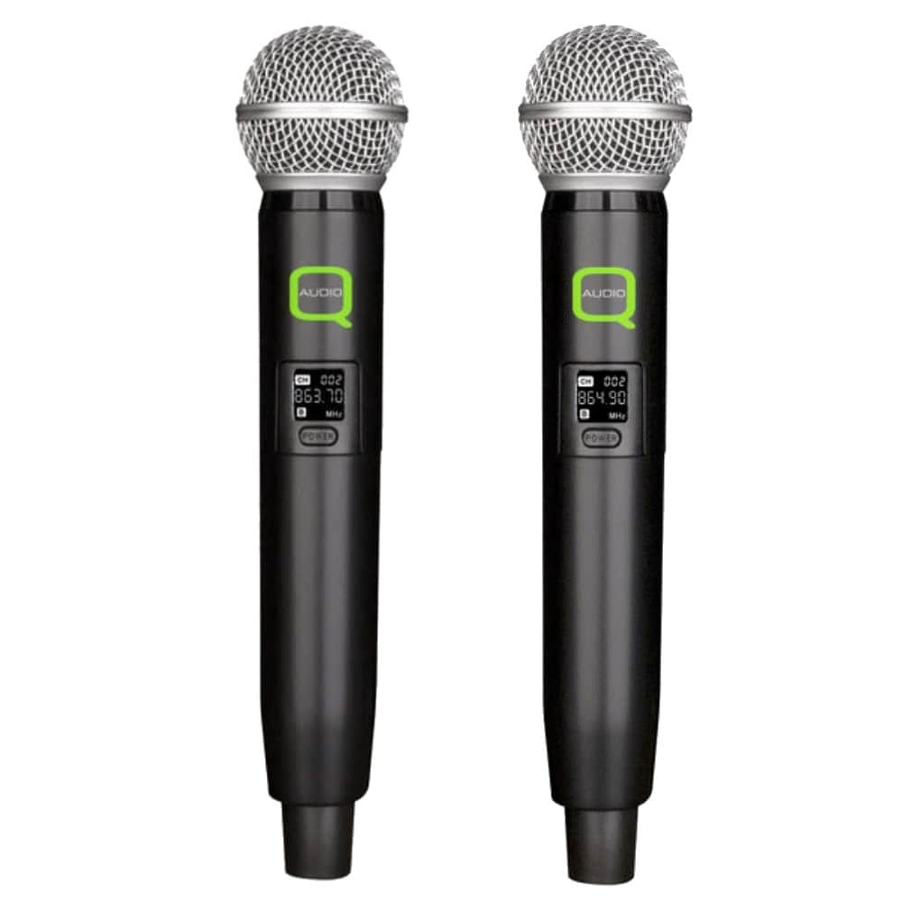 Q-Audio QWM 11 V2 Dual UHF Wireless Microphone System (863.7MHz / 864 ...