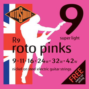 RotoSound R9 Roto Pinks Guitar Strings (Super Light)