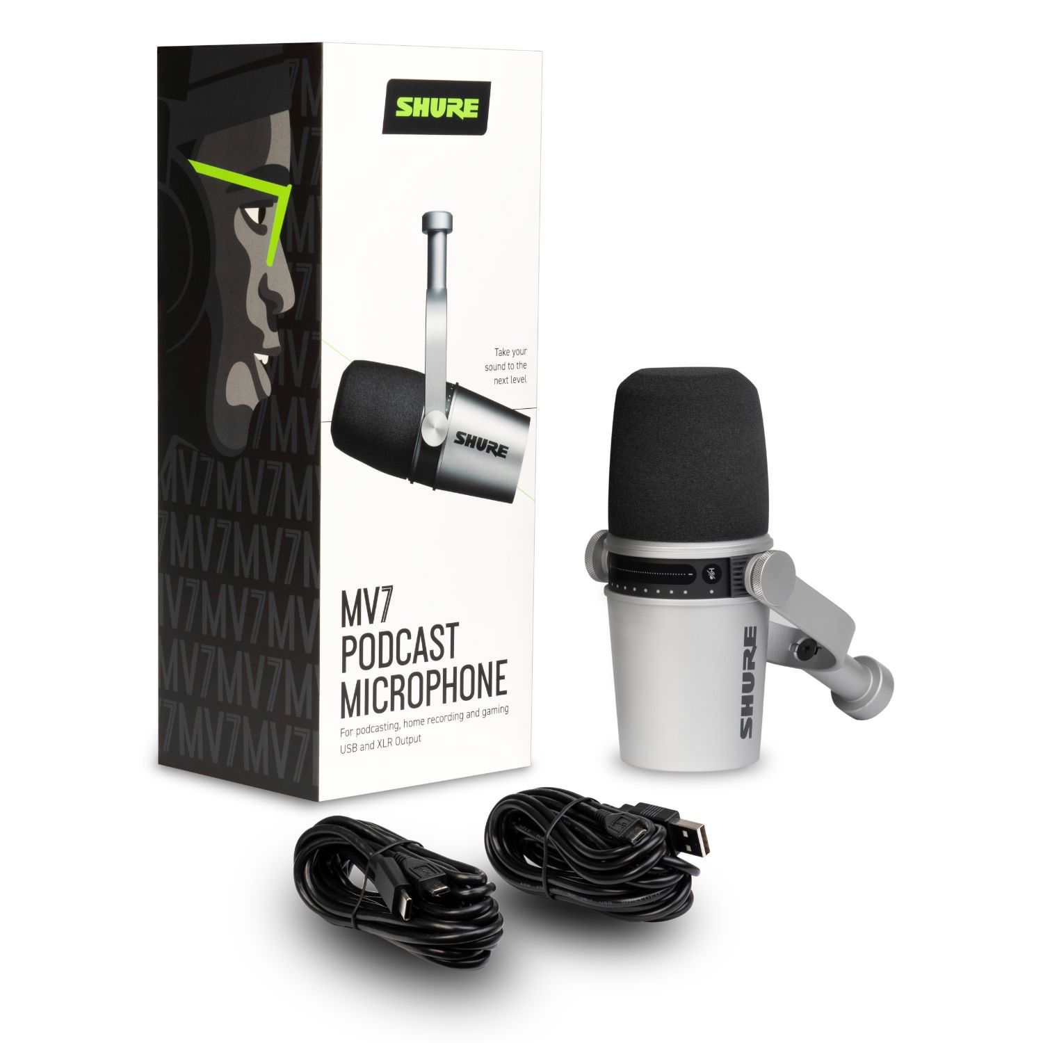 Shure MV7 (Silver) – Knight Sound and Light